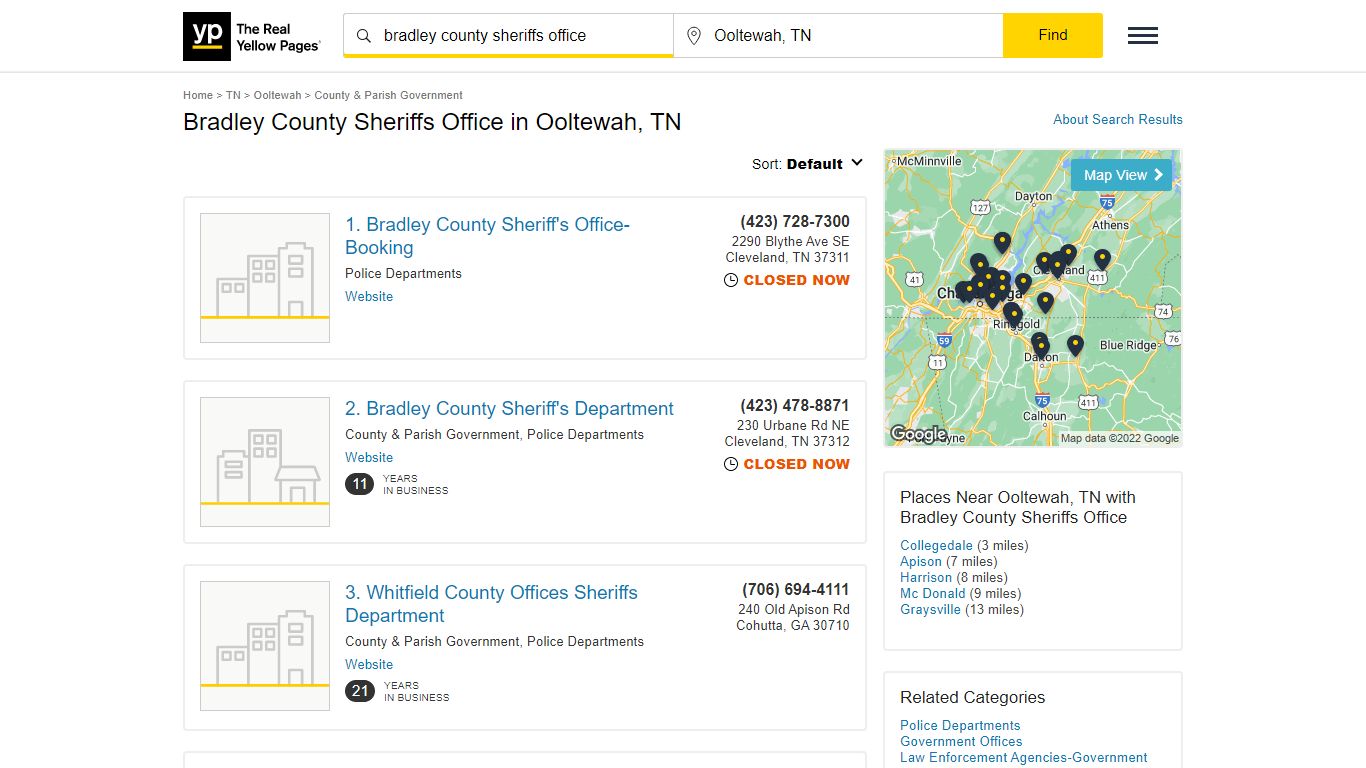 Bradley County Sheriffs Office in Ooltewah, TN - yellowpages.com