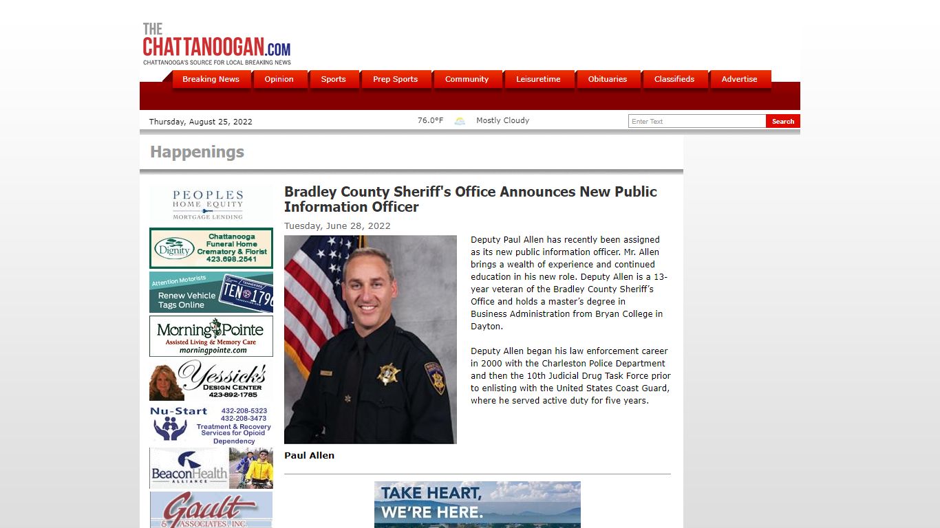 Bradley County Sheriff's Office Announces New Public Information ...